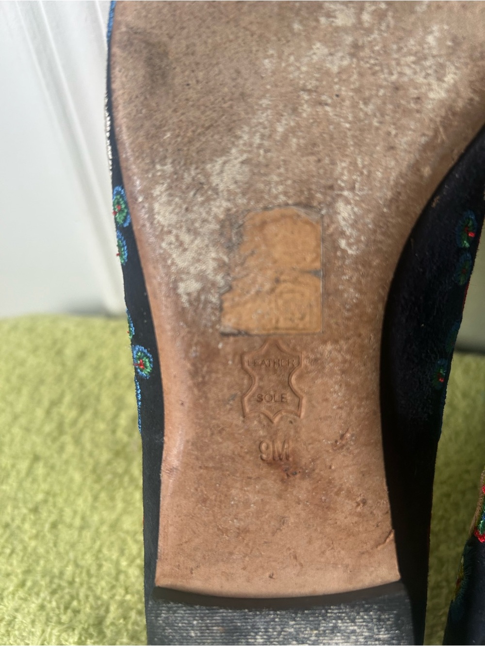 Tory Burch Rosemont Navy Floral Embroidered Pointed Toe Flats - Picture 13 of 15
